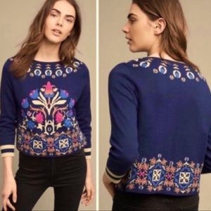 Anthropologie Hwr Intarsia Pullover Sweater - image 1